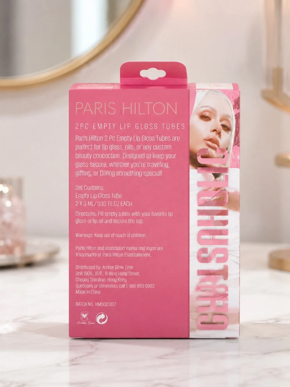 Paris Hilton 2-Pc Empty Lip Gloss Tubes Refillable Pink New